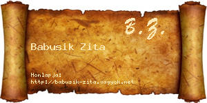 Babusik Zita névjegykártya